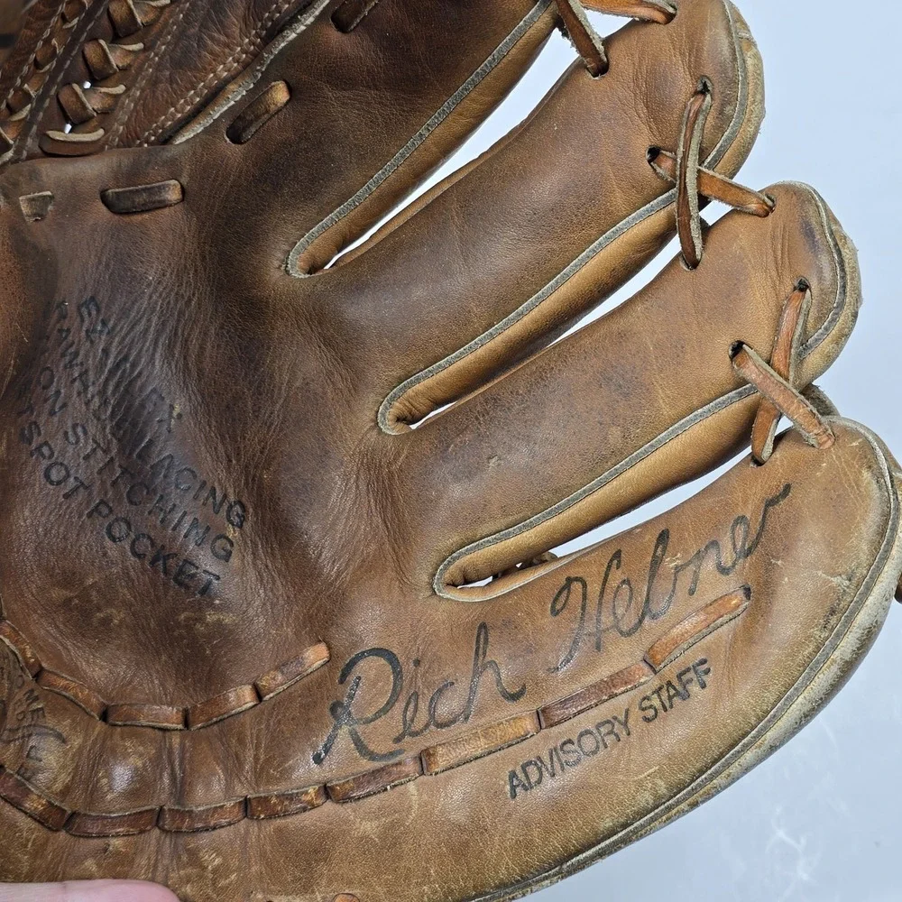 Vintage Spalding Rich Helner Baseball Glove 42-3255 Advisory Staff RHT Leather